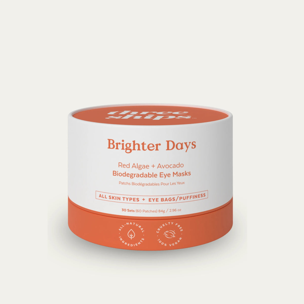 Three Ships Beauty Brighter Days Algae and Avocado Biodegradable Eye Masks