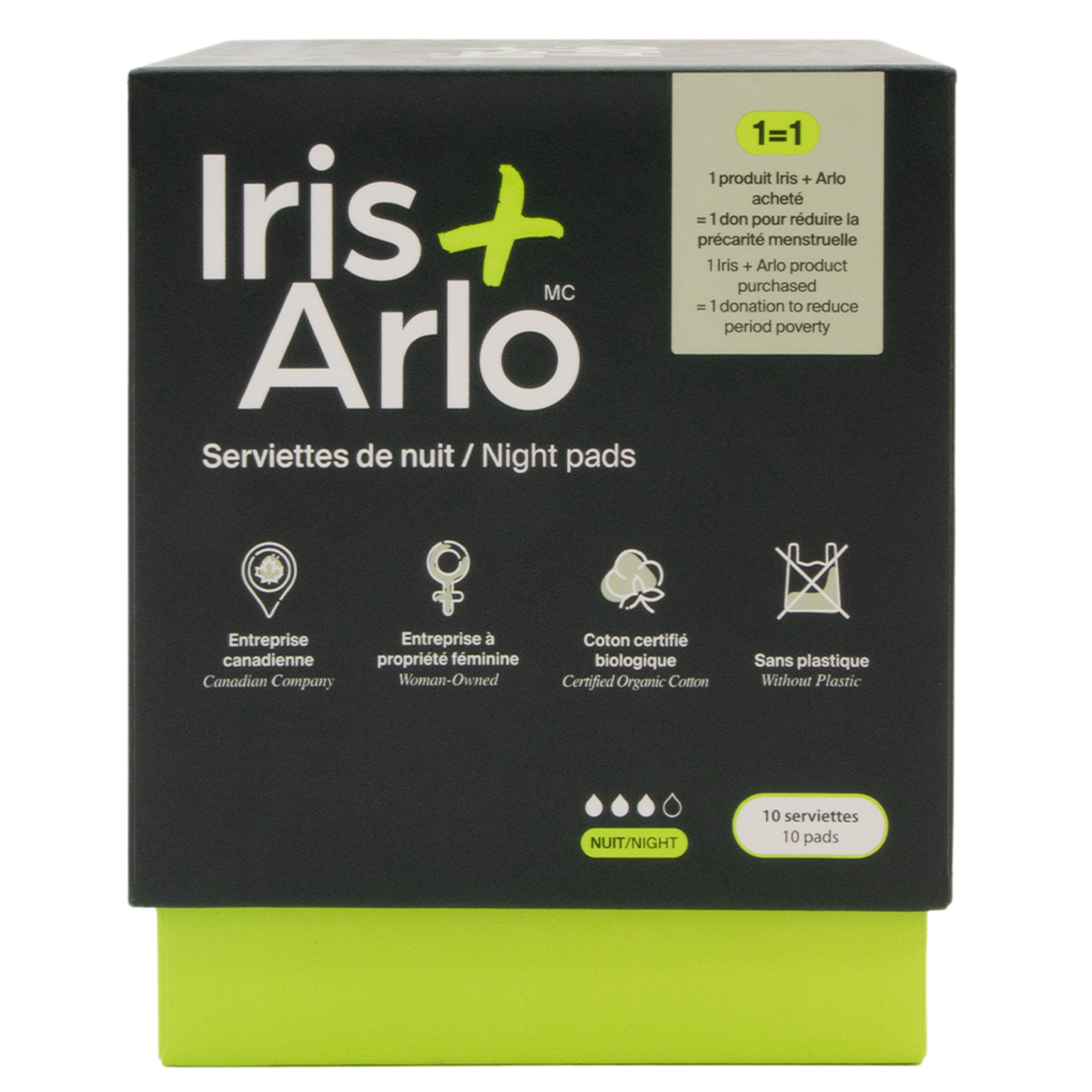Iris + Arlo Organic Cotton Night Pads