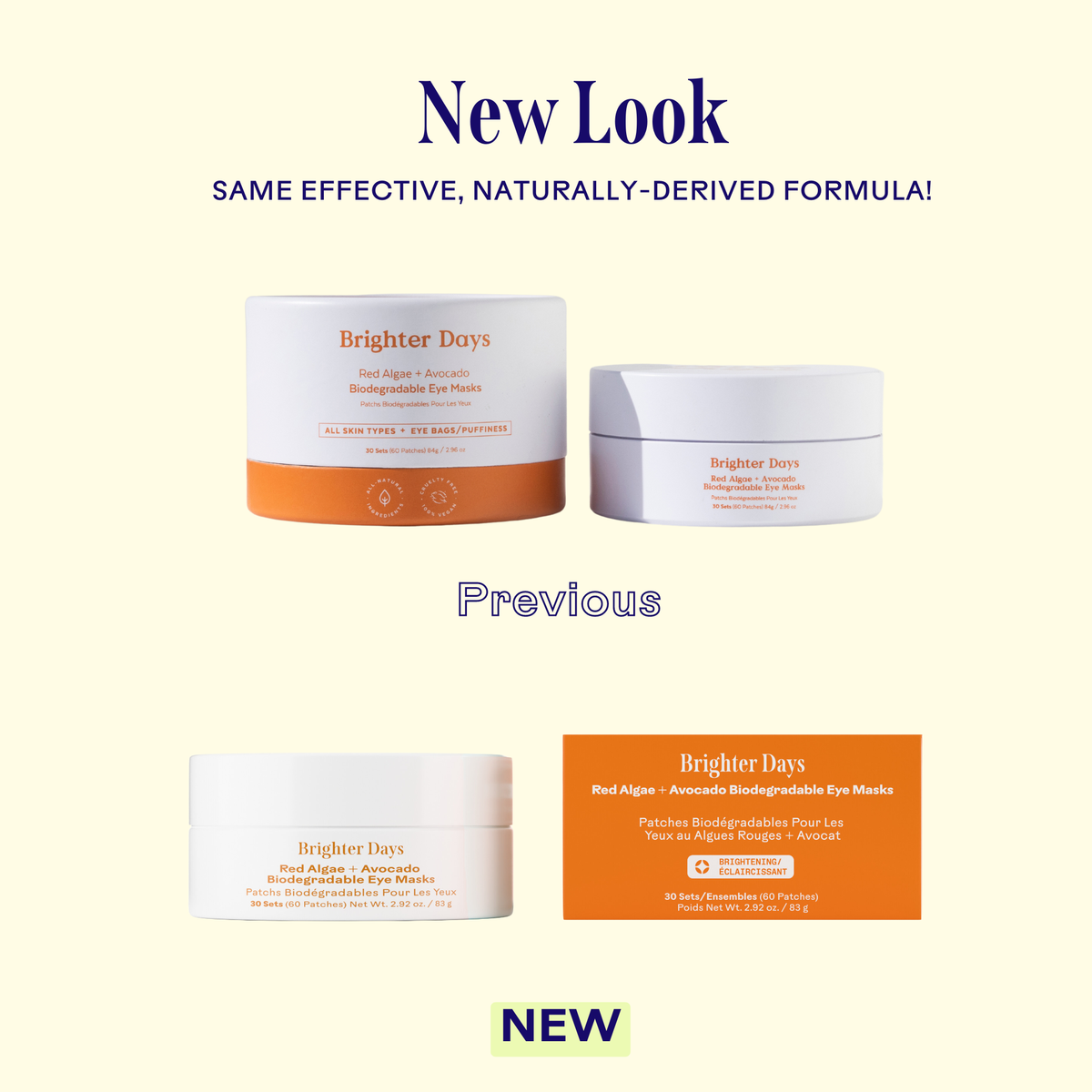 Three Ships Beauty Brighter Days Algae and Avocado Biodegradable Eye Masks