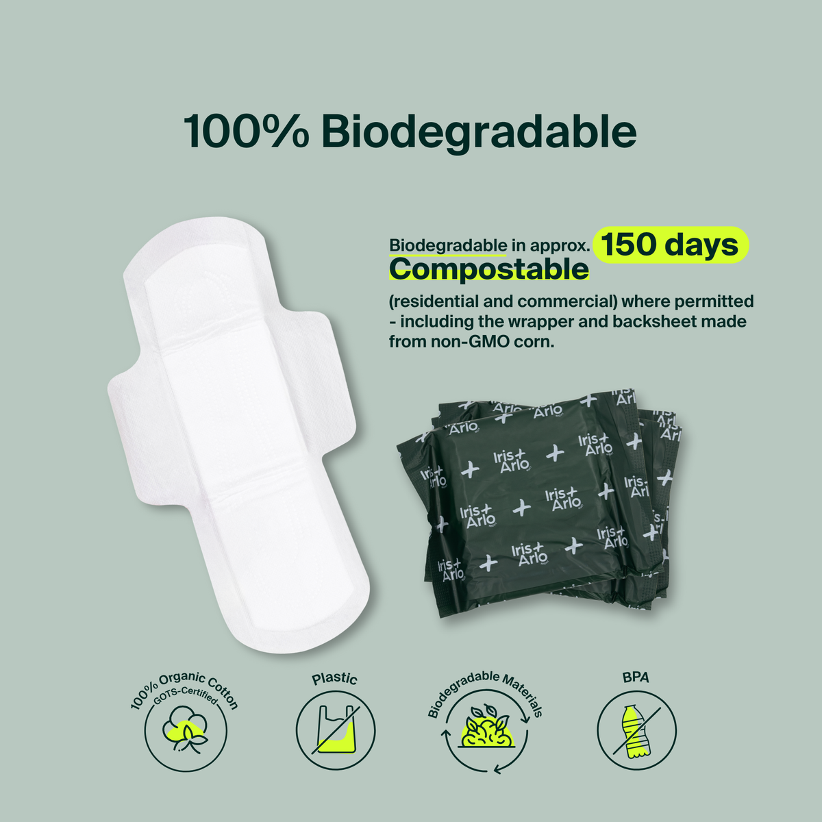 Iris + Arlo Organic Cotton Night Pads