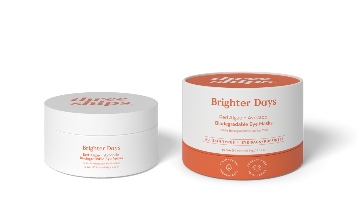 Three Ships Beauty Brighter Days Algae and Avocado Biodegradable Eye Masks