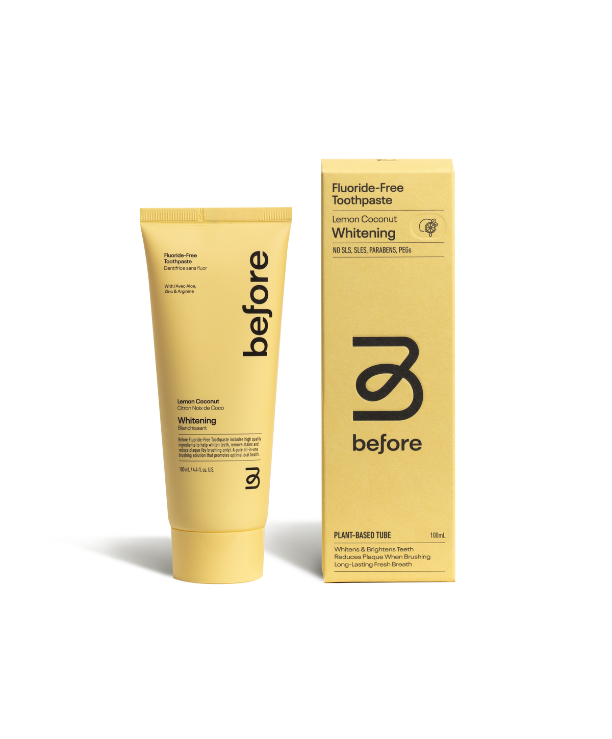 Before Lemon Coconut Whitening Toothpaste